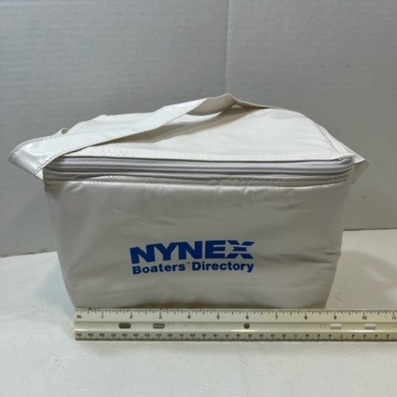 White NYNEX Boater's Directory Promo Zip Mini 6-Pack Soft Cooler w/Handle 9x6x7 - Picture 7 of 9